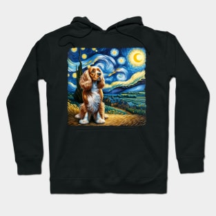 Starry Spaniel Dog Portrait - Pet Portrait Hoodie